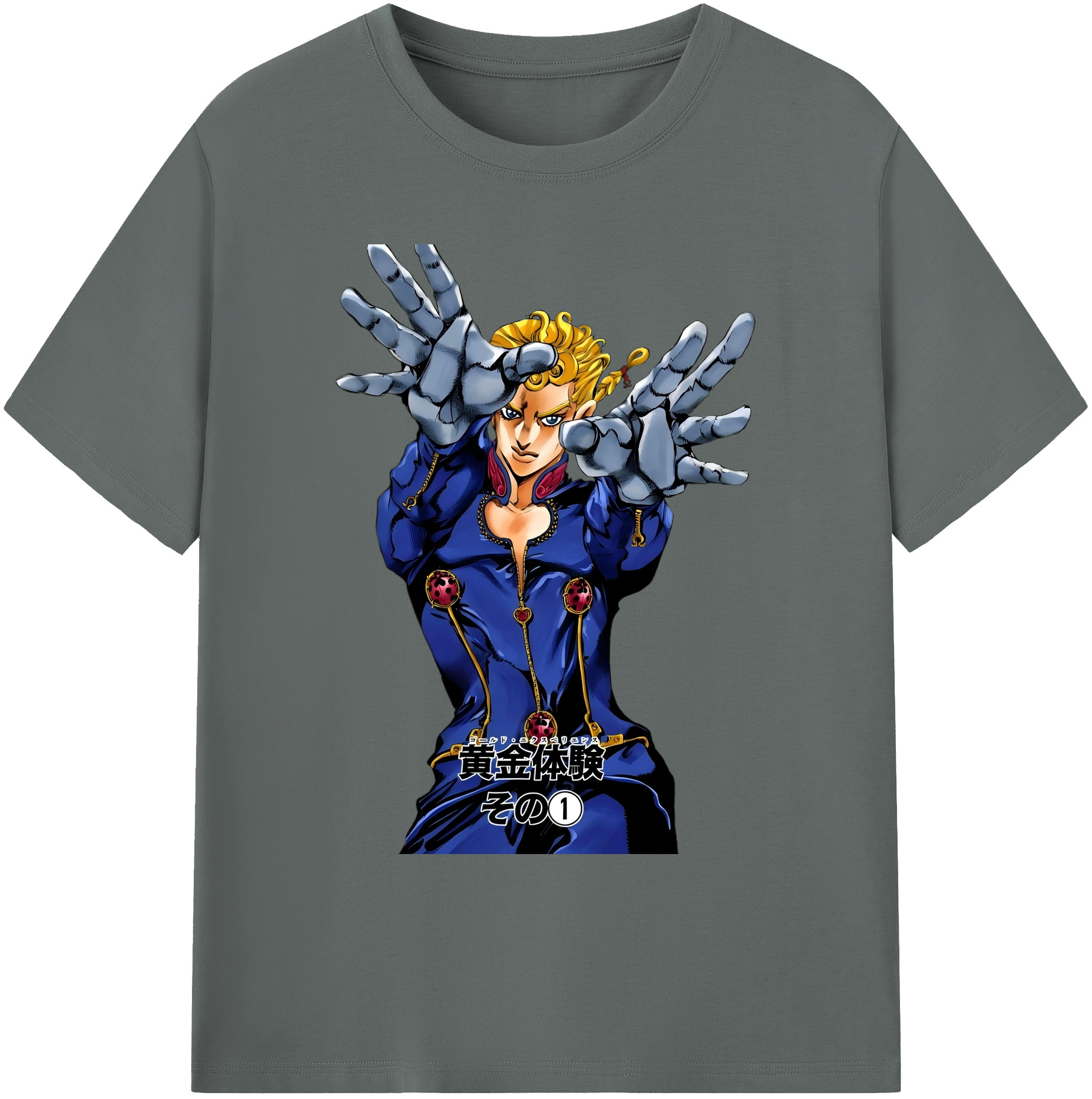 （画像用） ジョジョの奇妙な冒険 ジョルノ?ジョバァーナ JoJo's Bizarre Adventure Giorno Giovanna 綿100％ メンズ半袖Tシャツ｜肌触りやわらか＆通気性